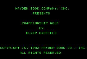 Championship Golf