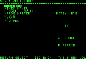 Bitsy Bye screen