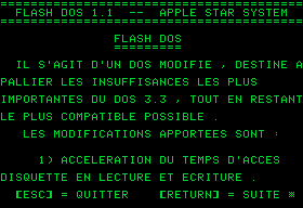 Ecran Flash DOS