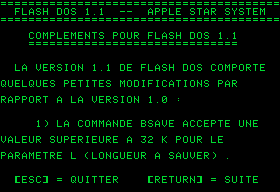 Ecran Flash DOS