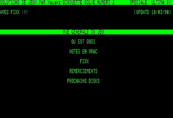 Xawaks Menu